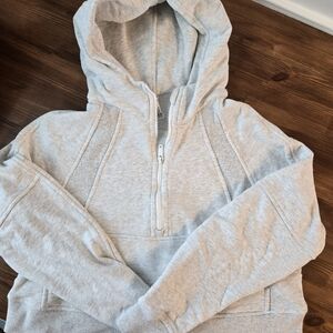 Gray Half Zip Cropped Hoodie Meripex Very Warm! Small